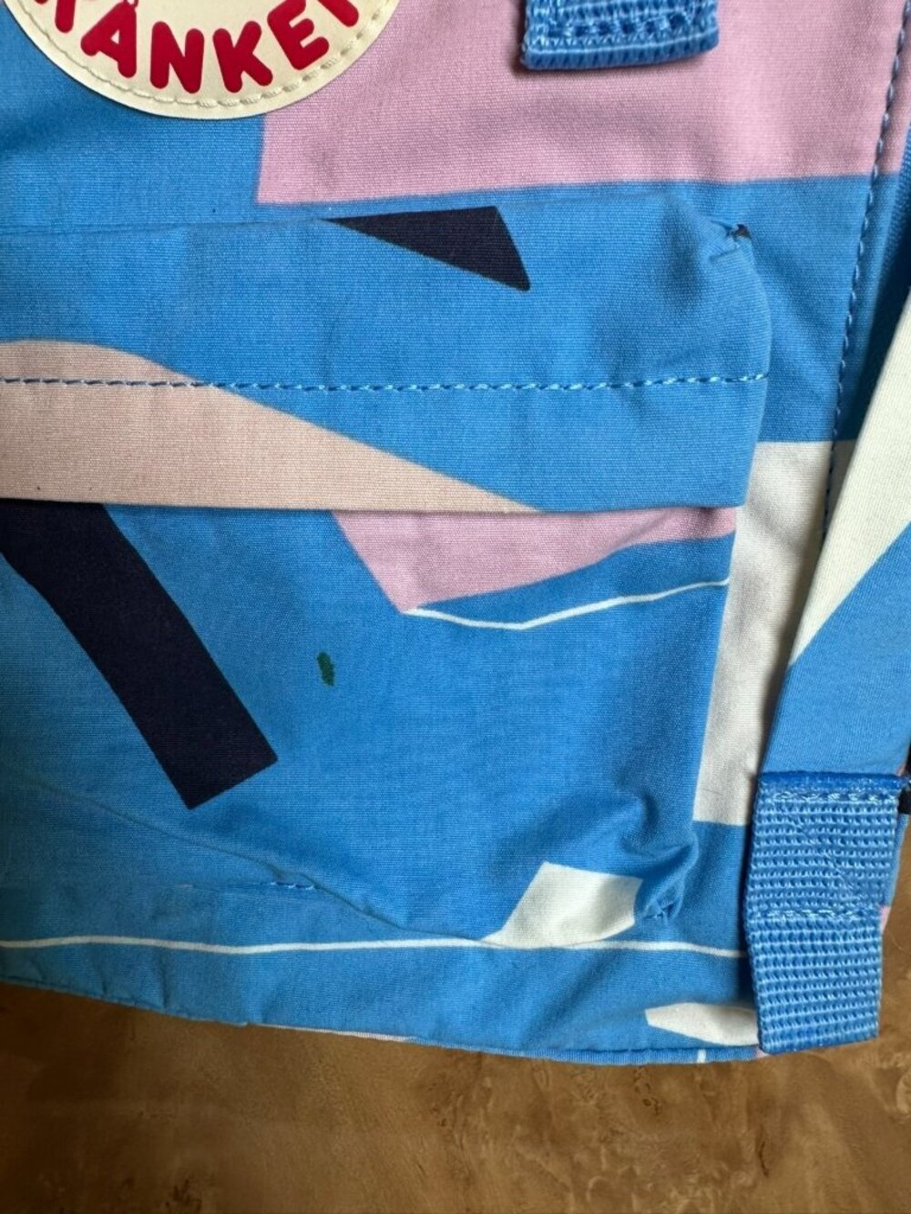 Fjällräven Kånken Art Mini Backpack Blue Pink Geometric Print Kids School Bag - Picture 3 of 7